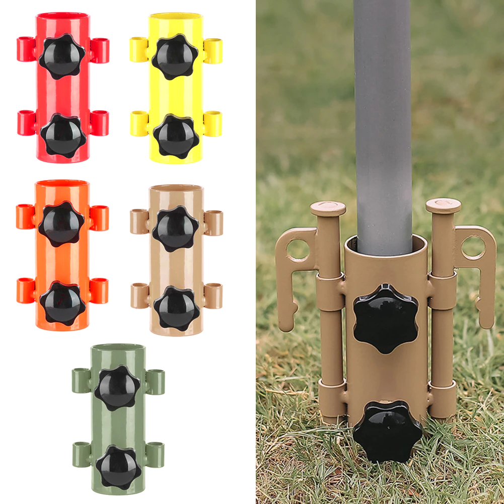 Cheap Goat Tents Outdoor Camping Tent Awning Canopy Pole Fixing Pipe Ground Holder Windproof Fishing Rod Iron Sunshade Pole Ground Holder   